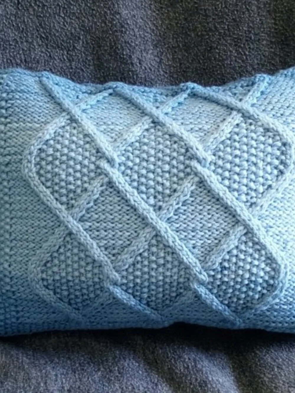 Hand Crafted Knit Pillow Ombre Cable Designer Throw Home Decor Cerulean …